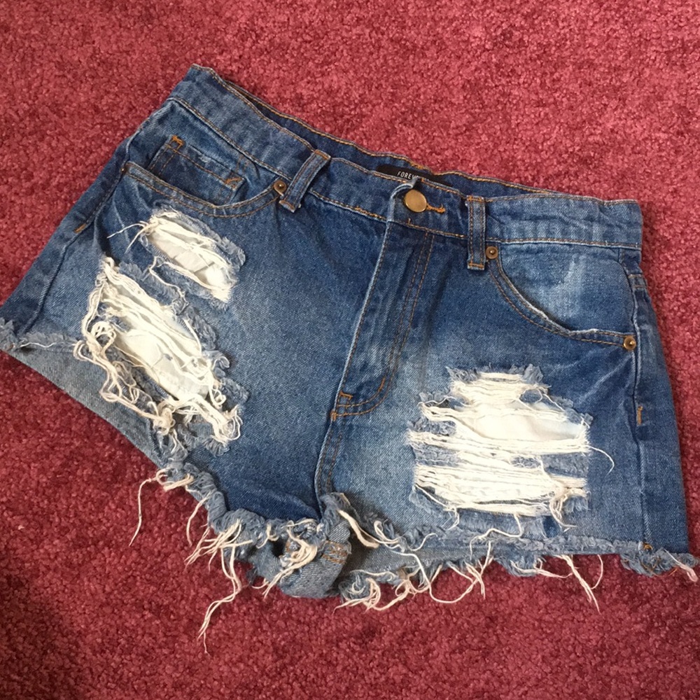 Distressed Denim Shorts